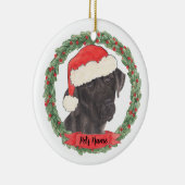 Persoonlijke zwarte labrador keramisch ornament (Rechts)