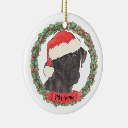 Persoonlijke zwarte labrador keramisch ornament (Rechts)