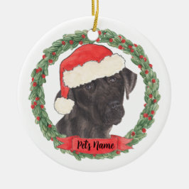 Persoonlijke zwarte labrador keramisch ornament