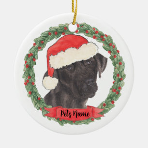 Persoonlijke zwarte labrador keramisch ornament
