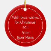 Persoonlijke zwarte labrador kerstkerstkerstkerstk keramisch ornament (Achterkant)