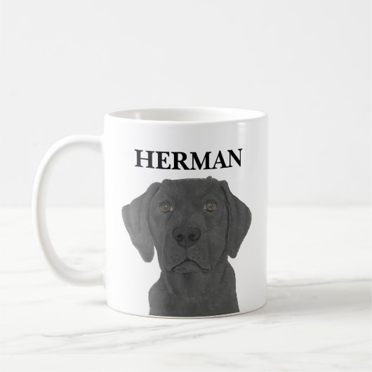 Persoonlijke zwarte labrador koffiemok (Links)