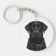 Persoonlijke Zwarte Labrador Portret Honden Sleute