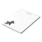 Persoonlijke zwarte labrador puppy en hart notitieblok (Linkerzijde)