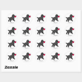 Persoonlijke zwarte labrador puppy en hart ronde sticker (Vel)