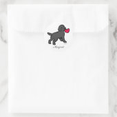 Persoonlijke zwarte labrador puppy en hart ronde sticker (Tas)
