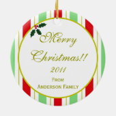 Persoonlijke zwarte labrador puppy & Santa Hat Keramisch Ornament (Achterkant)