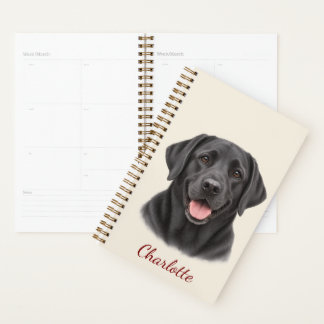 Persoonlijke Zwarte Labrador Retriever met Naam Planner