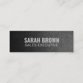 Persoonlijke "zwarte leder" sociale media mini visitekaartje (Voorkant)