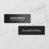 Persoonlijke "zwarte leder" sociale media mini visitekaartje (Voorkant / Achterkant)