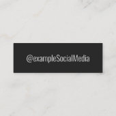 Persoonlijke "zwarte leder" sociale media mini visitekaartje (Achterkant)