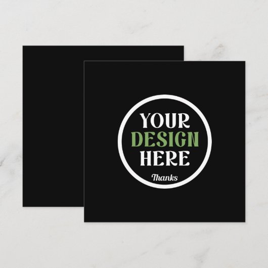 Persoonlijke Zwarte Logo QR Code Zakelijke Merkide Bedankkaart (Voorkant / Achterkant)