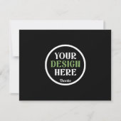 Persoonlijke Zwarte Logo QR Code Zakelijke Merkide Bedankkaart (Voorkant)
