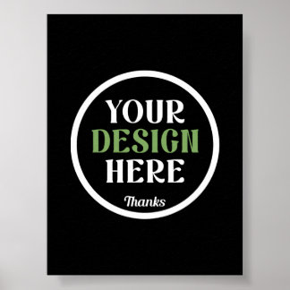 Persoonlijke Zwarte Logo QR Code Zakelijke Merkide Poster