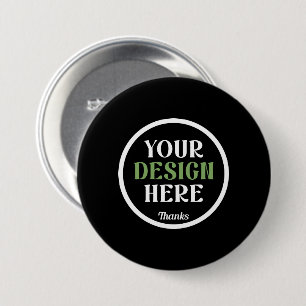 Persoonlijke Zwarte Logo QR Code Zakelijke Merkide Ronde Button 7,6 Cm