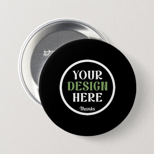Persoonlijke Zwarte Logo QR Code Zakelijke Merkide Ronde Button 7,6 Cm (Voorkant /achterkant)
