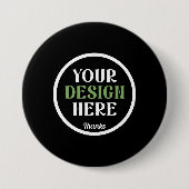 Persoonlijke Zwarte Logo QR Code Zakelijke Merkide Ronde Button 7,6 Cm (Voorkant)