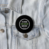 Persoonlijke Zwarte Logo QR Code Zakelijke Merkide Ronde Button 7,6 Cm (In situ)