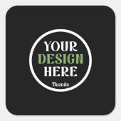 Persoonlijke Zwarte Logo QR Code Zakelijke Merkide Vierkante Sticker (Voorkant)