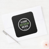 Persoonlijke Zwarte Logo QR Code Zakelijke Merkide Vierkante Sticker (Envelop)