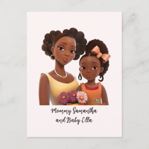 Persoonlijke Zwarte Moeder en Dochter (7) Briefkaart