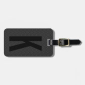 Persoonlijke zwarte monogram bagage labels voor re (Voorkant horizontaal)