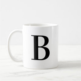 Persoonlijke Zwarte Monogram Letter B Koffiemok