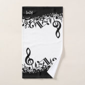 Persoonlijke zwarte Muzieknoten Bad Handdoek (Handdoek)