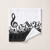 Persoonlijke zwarte Muzieknoten Bad Handdoek (Wasdoekje)
