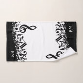 Persoonlijke zwarte Muzieknoten Bad Handdoek (Handdoek)