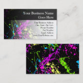 Persoonlijke Zwarte/Neon Spatten Visitekaartje (Voorkant / Achterkant)