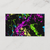 Persoonlijke Zwarte/Neon Spatten Visitekaartje (Achterkant)