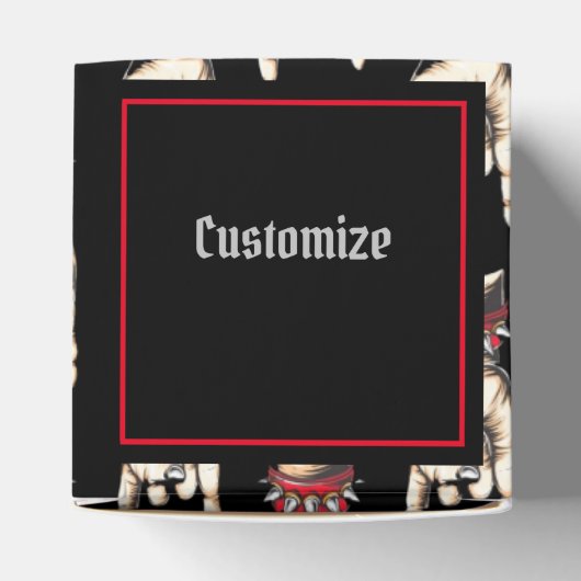 Persoonlijke zwarte paarden omhoog bedankdoosjes (Bovenkant)