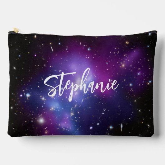Persoonlijke Zwarte Paarse Galaxy Hemel Foto Etui (Voorkant)