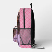 Persoonlijke zwarte pop plaid bedrukte rugzak (Rechts)