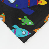 Persoonlijke zwarte raketschepen fleece deken (Hoek)