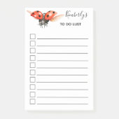 Persoonlijke zwarte rode hoofdbug-uitvoerlijst post-it® notes (Voorkant)