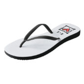 Persoonlijke Zwarte & Rode Liefdeshart Flip Flops  (Schuin)