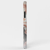 Persoonlijke Zwarte Roze Goud Marmer Kunst Case-Mate iPhone Case (Achterkant/rechts)