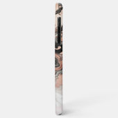 Persoonlijke Zwarte Roze Goud Marmer Kunst Case-Mate iPhone Case (Achterkant/links)