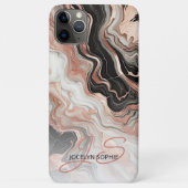 Persoonlijke Zwarte Roze Goud Marmer Kunst Case-Mate iPhone Case (Achterkant)