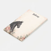 Persoonlijke Zwarte Saddlebred Roze Pioen Post-it® Notes (Schuin)