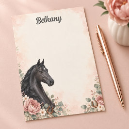 Persoonlijke Zwarte Saddlebred Roze Pioen Post-it® Notes