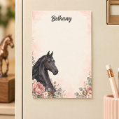 Persoonlijke Zwarte Saddlebred Roze Pioen Post-it® Notes