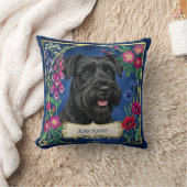 Persoonlijke Zwarte Schnauzer Blauwe Kussen (Deken)