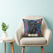 Persoonlijke Zwarte Schnauzer Blauwe Kussen (Stoel)