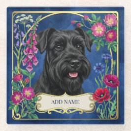 Persoonlijke Zwarte Schnauzer Blauwe Onderzetter