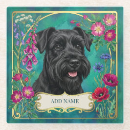 Persoonlijke Zwarte Schnauzer Teal Onderzetter