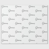 Persoonlijke zwarte Script Elegant Name Groom Cadeaupapier (Vlak)