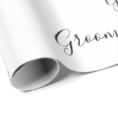 Persoonlijke zwarte Script Elegant Name Groom Cadeaupapier (Rol Hoek)